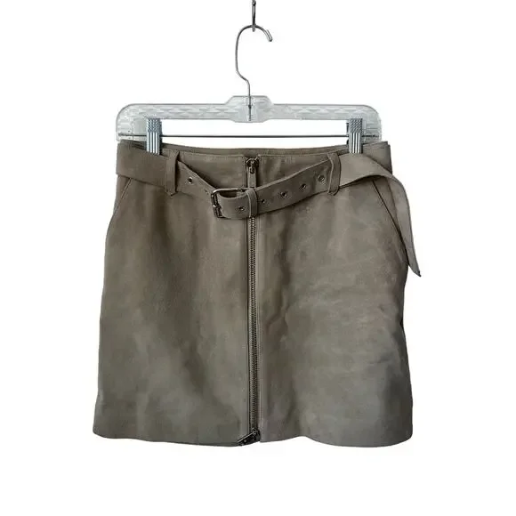 Anine Bing Zip-up Ana Mini Suede Skirt NWT size S